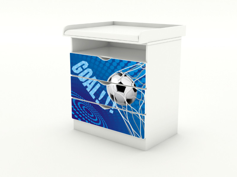 Becks komoda s odnímateľným prebaľovacím pultom Futbal modry